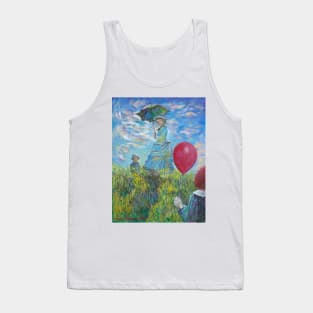 Woman with a Parasol, Clown with a Balloon Tank Top